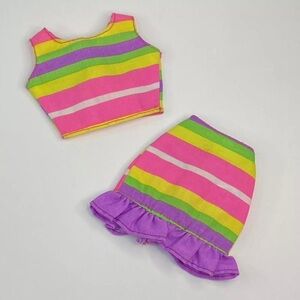 1995 Barbie Fashion Favorites Outfit 2 Pieces Striped Purple Tag Vintage Mattel